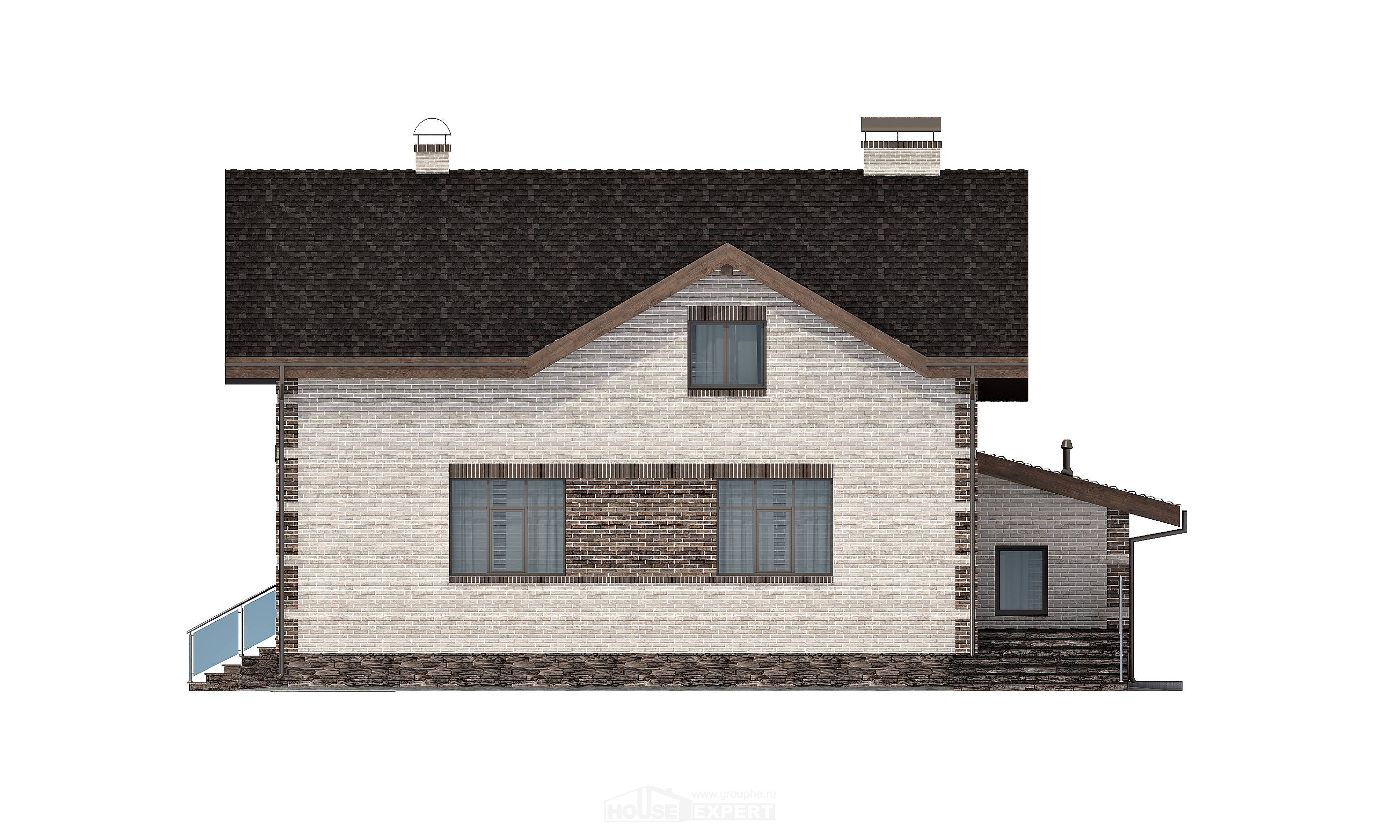 245-005-П Проект двухэтажного дома мансардой, гараж, уютный домик из пеноблока, Каменск-Уральский