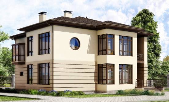300-006-П Проект двухэтажного дома и гаражом, уютный дом из кирпича, Каменск-Уральский