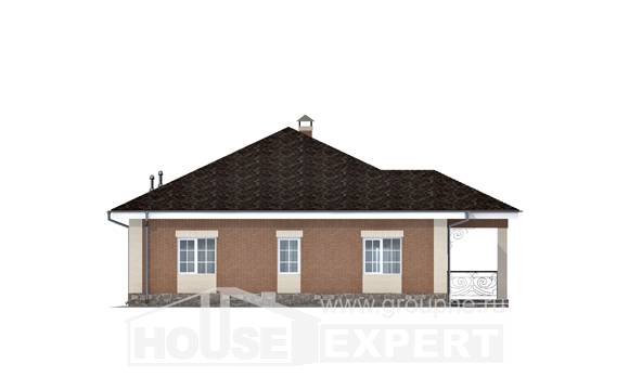 100-004-П Проект одноэтажного дома, современный загородный дом из поризованных блоков, Каменск-Уральский
