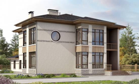 345-001-П Проект двухэтажного дома, красивый коттедж из бризолита, Каменск-Уральский