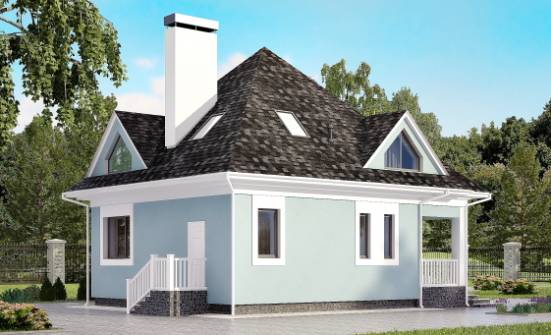 110-001-Л Проект двухэтажного дома мансардой, скромный дом из бризолита, Каменск-Уральский