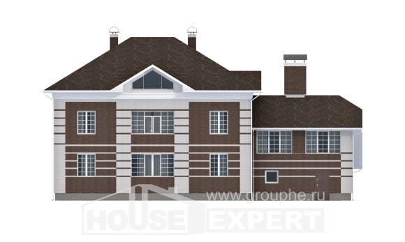 505-002-Л Проект трехэтажного дома и гаражом, огромный загородный дом из кирпича Каменск-Уральский, House Expert