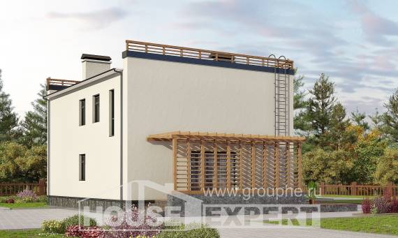 215-002-Л Проект двухэтажного дома, красивый коттедж из поризованных блоков Каменск-Уральский, House Expert