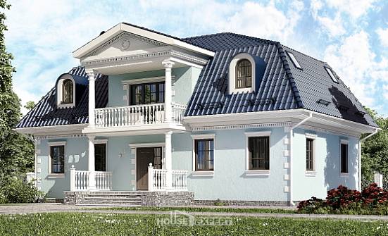 210-004-Л Проект двухэтажного дома с мансардой, красивый домик из бризолита, Каменск-Уральский