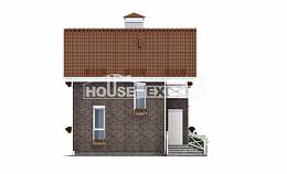 045-001-Л Проект двухэтажного дома с мансардой, классический коттедж из пеноблока Каменск-Уральский, House Expert