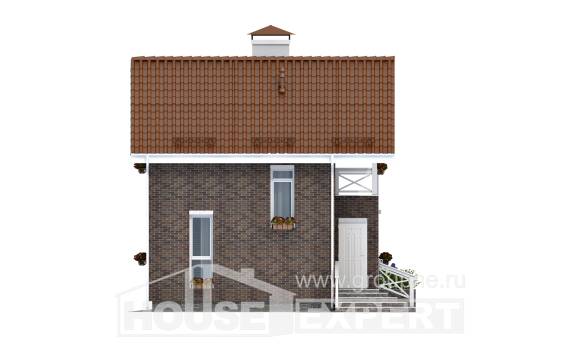 045-001-Л Проект двухэтажного дома с мансардой, классический коттедж из пеноблока Каменск-Уральский, House Expert