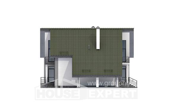 170-009-Л Проект двухэтажного дома с мансардным этажом и гаражом, классический загородный дом из арболита Каменск-Уральский, House Expert